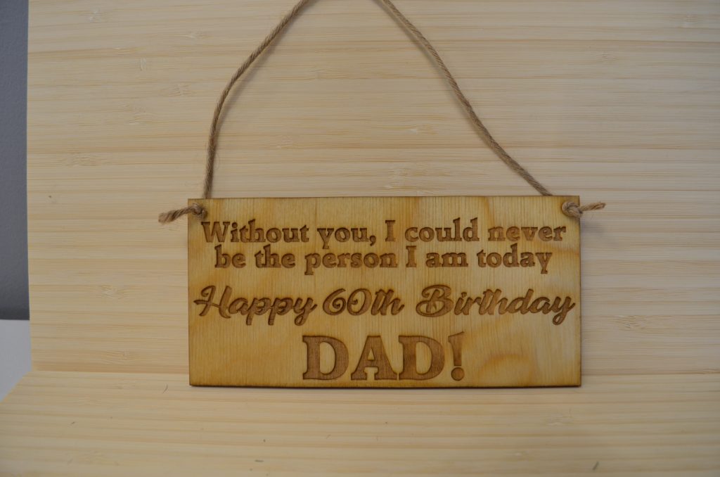 Engraved birthday plaque