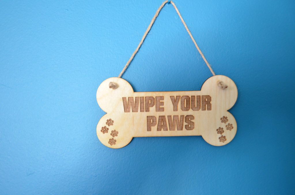 Wipe Your Paws Rustic Sign