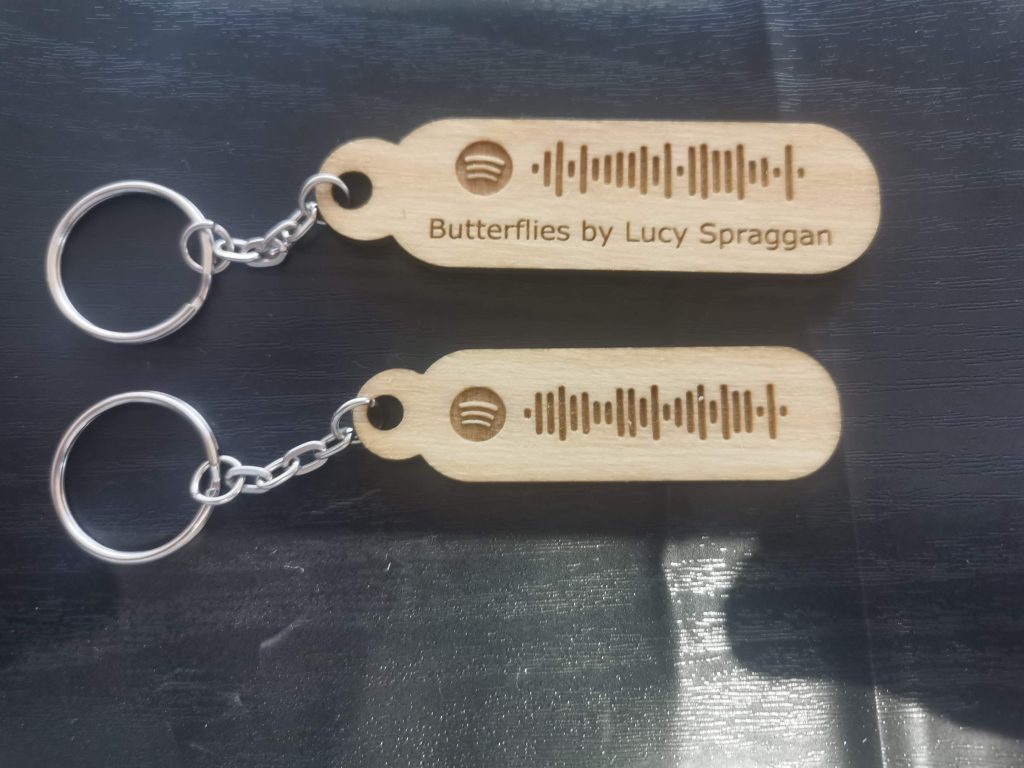 Personalised Wooden Spotify Keyring