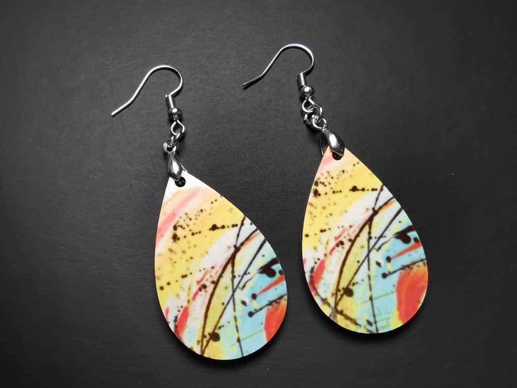 Abstract Art Wooden Earrings - Two Designs