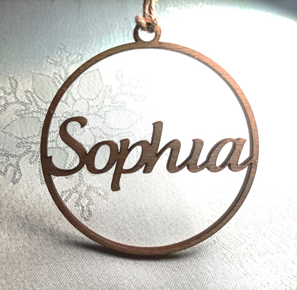 Personalised Rustic Christmas Name Bauble