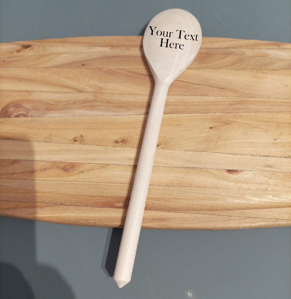 Personalised engraved wooden spoon